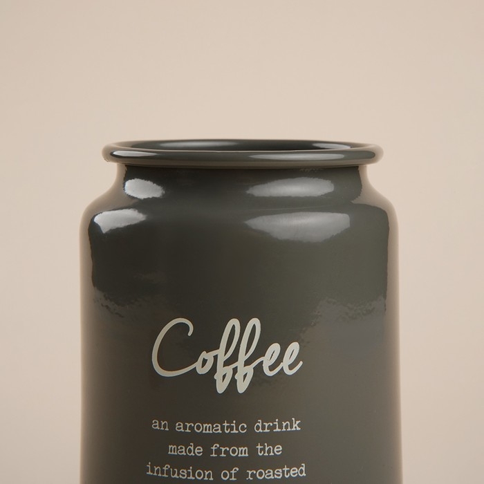 Банка для кофе SL Home, 9,5×14 см, цвет серый, с бамбуковой крышкой Банка для кофе SL Home, 9,5×14 см, цвет серый, с бамбуковой крышкой