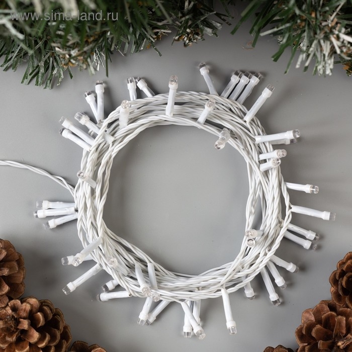 Гирлянда «Нить» 5 м, IP20, белая нить, 50 LED, свечение красное, 8 режимов, 220 В Гирлянда «Нить» 5 м, IP20, белая нить, 50 LED, свечение красное, 8 режимов, 220 В