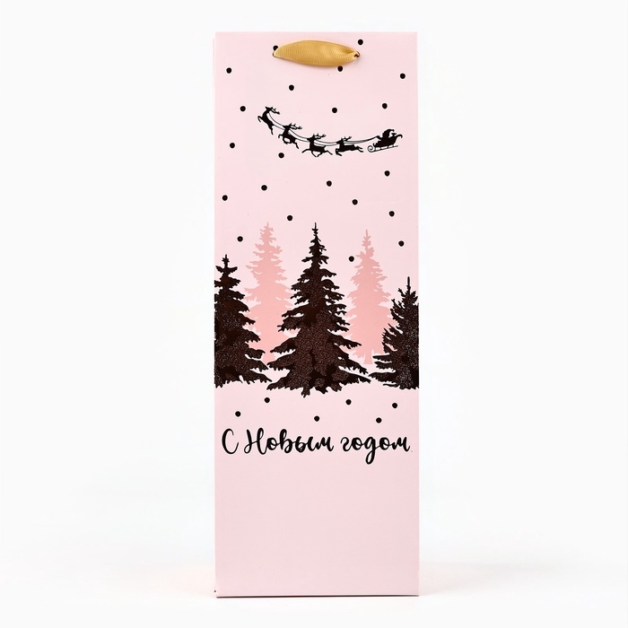 Пакет подарочный новогодний ламинированный под бутылку «Новогодний сюрприз», 13 x 36 x 10 Пакет подарочный новогодний ламинированный под бутылку «Новогодний сюрприз», 13 x 36 x 10