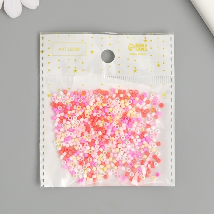 Бисер стекло 11/0  Бисер стекло 11/0 "Цилиндр. Оттенки розового" 10 г