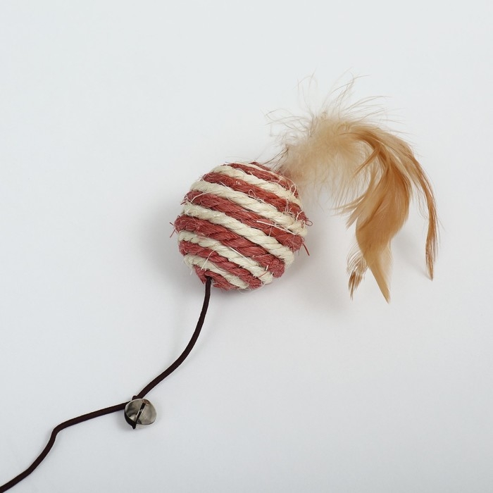 Дразнилка-удочка  Дразнилка-удочка "Сизалевый шар", 40 см