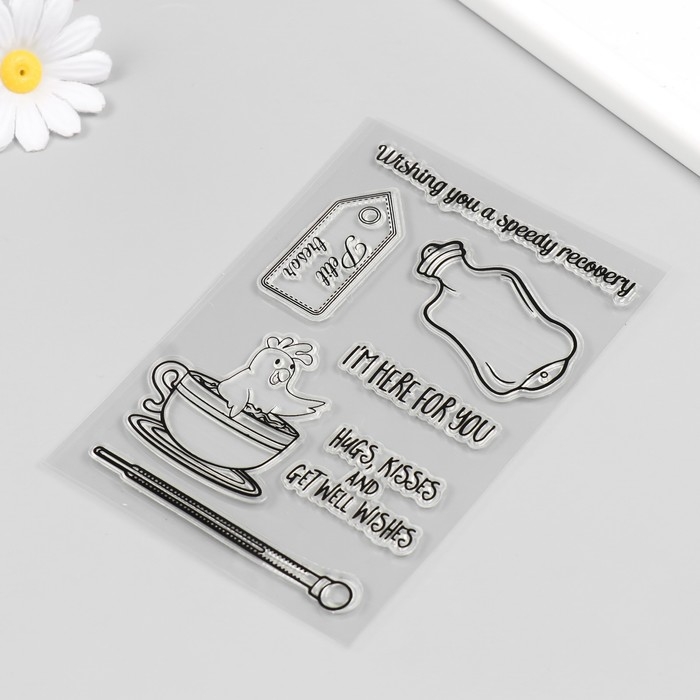 Штамп для творчества силикон "Цыплёнок в чашке" 16х11 см