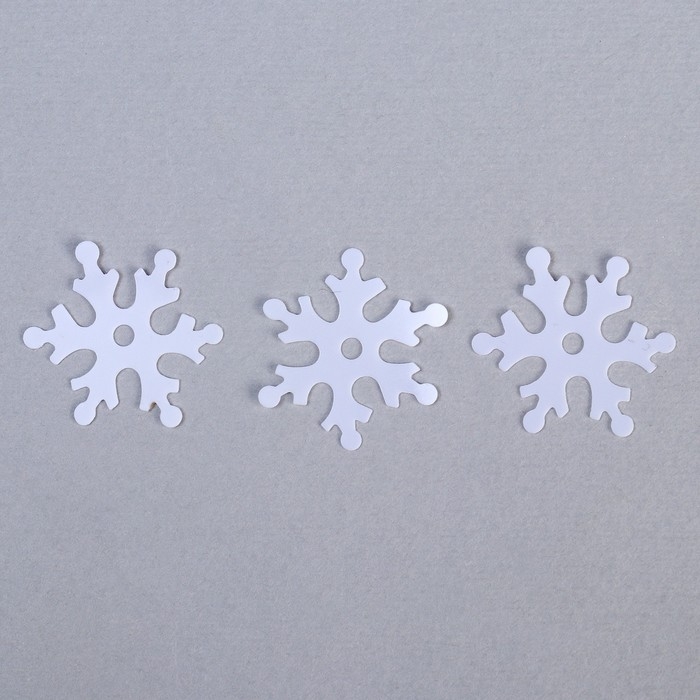 Пайетки «Снежинка» 20 гр, цвет белый, 23 мм Пайетки «Снежинка» 20 гр, цвет белый, 23 мм