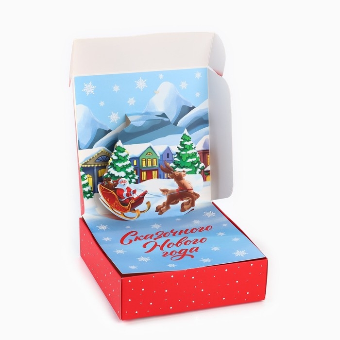 Коробка подарочная новогодняя складная «Новогодний город», 16.5 × 16,5 × 5 см Коробка подарочная новогодняя складная «Новогодний город», 16.5 × 16,5 × 5 см