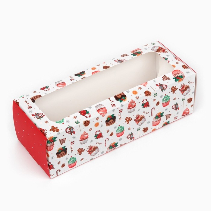 Коробка для кондитерских изделий с окном «С Новым годом», сладости, 26 х 10 х 8 см, Новый год Коробка для кондитерских изделий с окном «С Новым годом», сладости, 26 х 10 х 8 см, Новый год