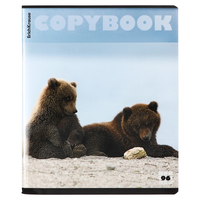 Тетрадь 96 листов в клетку, ErichKrause Тетрадь 96 листов в клетку, ErichKrause "Медведи", обложка мелованный картон, глянцевая ламинация, блок офсет 100% белизна, МИКС