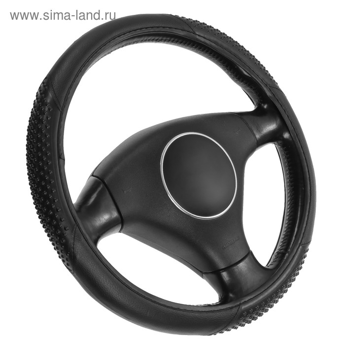 Оплетка на руль TORSO, кожа PU, массажные вставки, размер 38 см, черный Оплетка на руль TORSO, кожа PU, массажные вставки, размер 38 см, черный