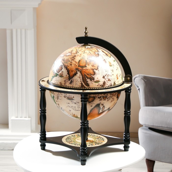 Глобус бар декоративный Глобус бар декоративный "Карта странника" с подставкой внизу 41,6х41,6х56 см