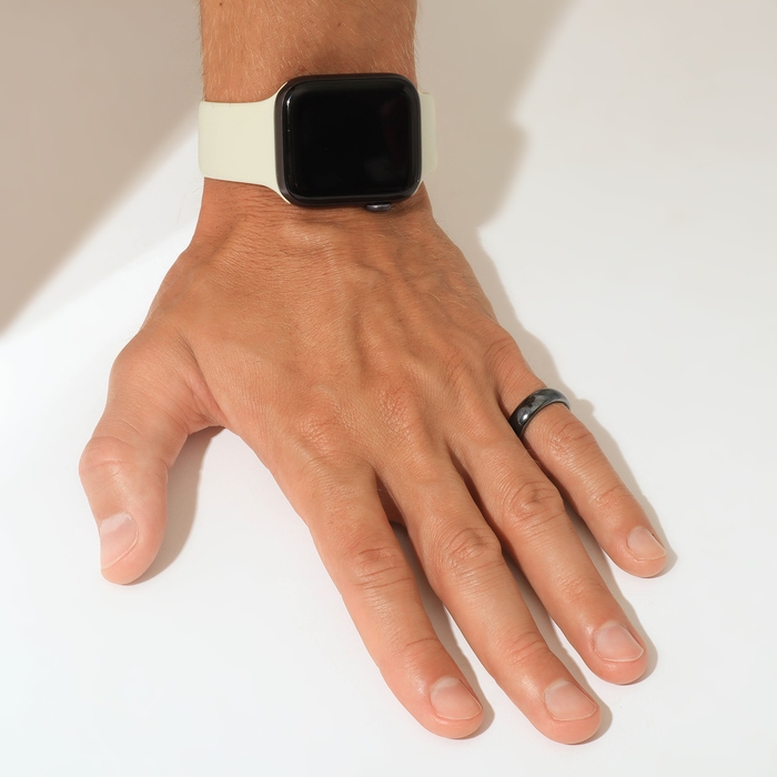 Кольцо «Ночь» под гематит, округлое, цвет чёрный, размер 17