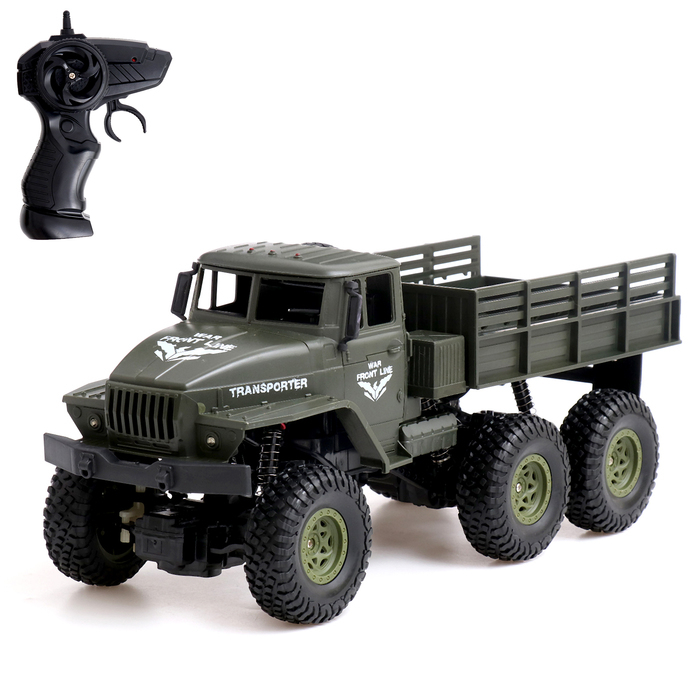 Грузовик радиоуправляемый «Фургон», привод 4WD, работает от аккумулятора,1:16, цвет зелёный Грузовик радиоуправляемый «Фургон», привод 4WD, работает от аккумулятора,1:16, цвет зелёный