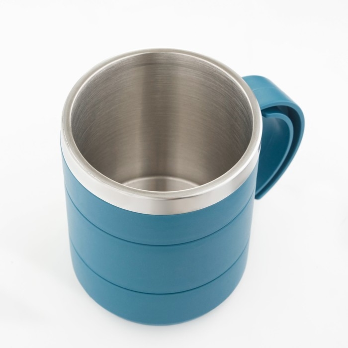 Термокружка, 450 мл, Поход  Термокружка, 450 мл, Поход "Мастер К", сохраняет тепло 2 ч, 11 х 8 см, голубая