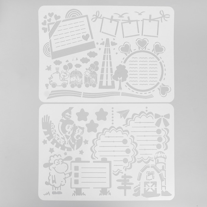 Трафарет Трафарет "Познавая мир" со строчками набор 6 шт 27х38,5 см