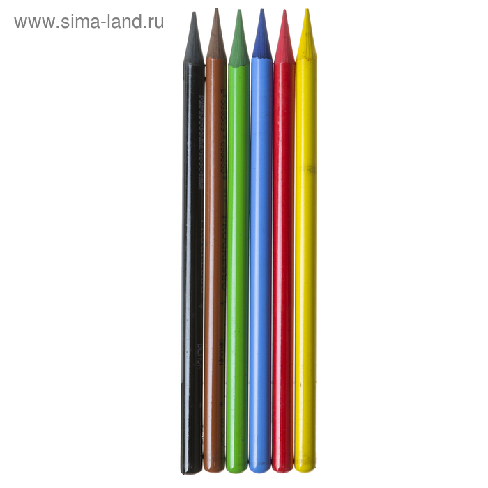 Карандаши художественные 6 цветов, Koh-I-Noor PROGRESSO 8755, цветные, цельнографитные, в картонной коробке Карандаши художественные 6 цветов, Koh-I-Noor PROGRESSO 8755, цветные, цельнографитные, в картонной коробке