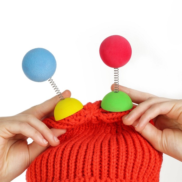 Карнавальная шапка  Карнавальная шапка "Глазастик" с рожками р-р 56-58, цвет красный