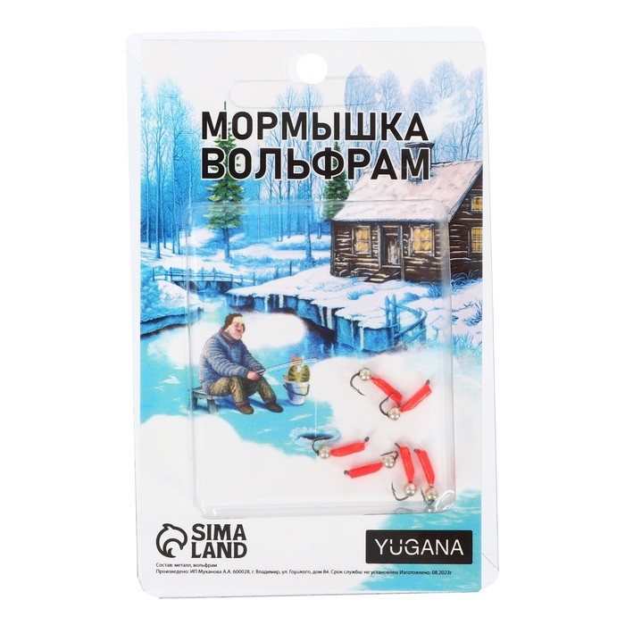 Мормышка Столбик красный, чёрный глаз + шар серебро, вес 0.3 г Мормышка Столбик красный, чёрный глаз + шар серебро, вес 0.3 г