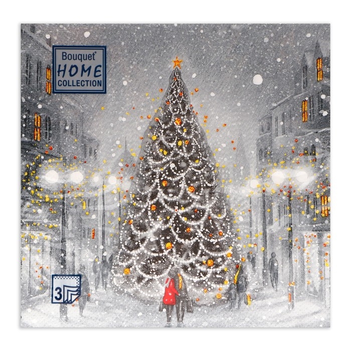 Новогодние салфетки бумажные Home Collection «Волшебная ночь», 3 слоя, 33х33, 20 шт. Новогодние салфетки бумажные Home Collection «Волшебная ночь», 3 слоя, 33х33, 20 шт.
