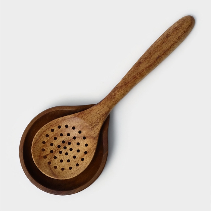 Подставка под ложку, 11,5×13,5×2,5 см, акация Подставка под ложку, 11,5×13,5×2,5 см, акация