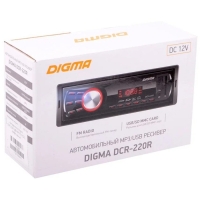 Автомагнитола Digma DCR-220R 1DIN, 4 x 45 Вт, USB, SD, AUX