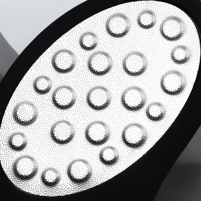 Пилка для ног, лазерная, двусторонняя, с пилкой, прорезиненная ручка, 22 см, цвет чёрный