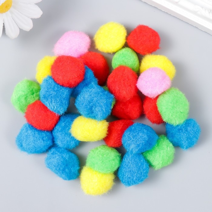 Помпоны для творчества, 5 цветов, 25 мм, 30 шт Помпоны для творчества, 5 цветов, 25 мм, 30 шт