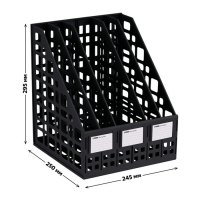 Лоток для бумаг cборный, вертикальный, 5 отделений, чёрный