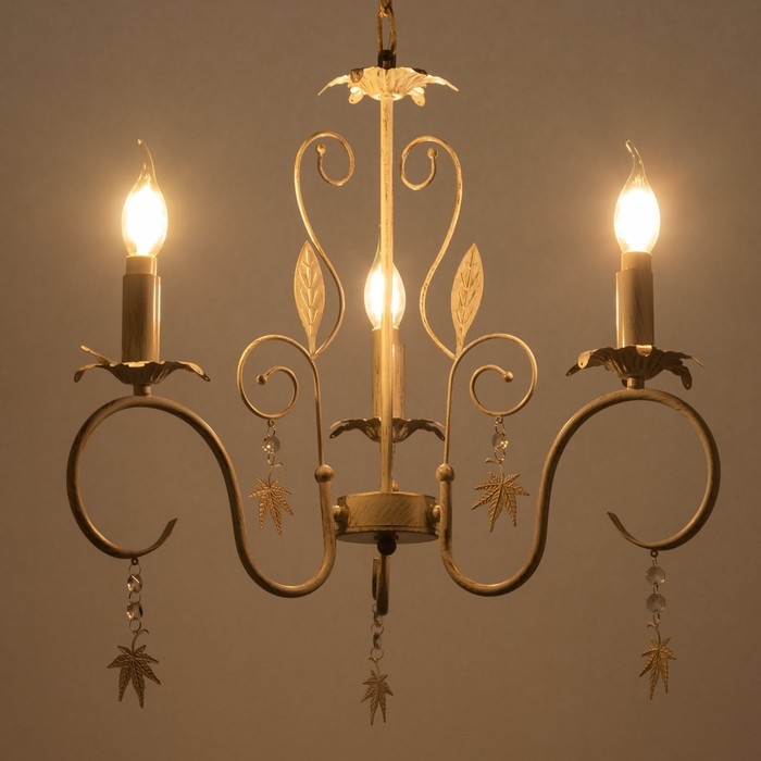 Люстра Люстра "Беатрис" 3xE14 40Вт белый с золотой патиной 56,5х56,5х48,5-105 см BayerLux