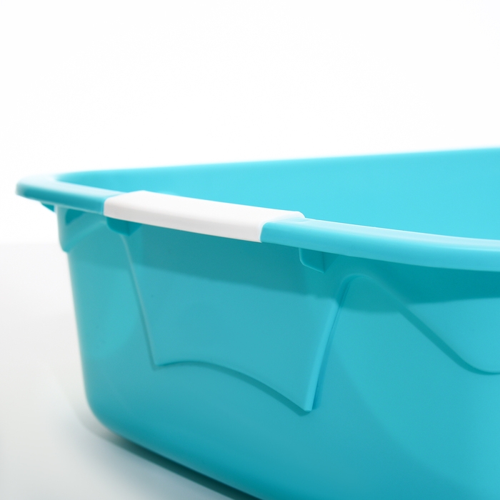 Туалет с бортом и сеткой, 45х34х15 см, белый/бирюзовый