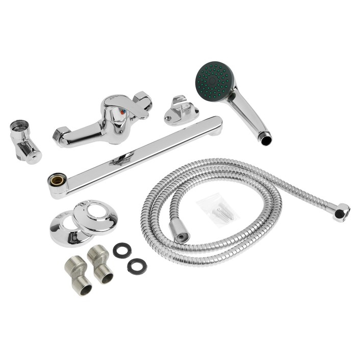 Смеситель для ванны ZEIN Z0252, картридж керамика 35 мм, с душевым набором, хром Смеситель для ванны ZEIN Z0252, картридж керамика 35 мм, с душевым набором, хром