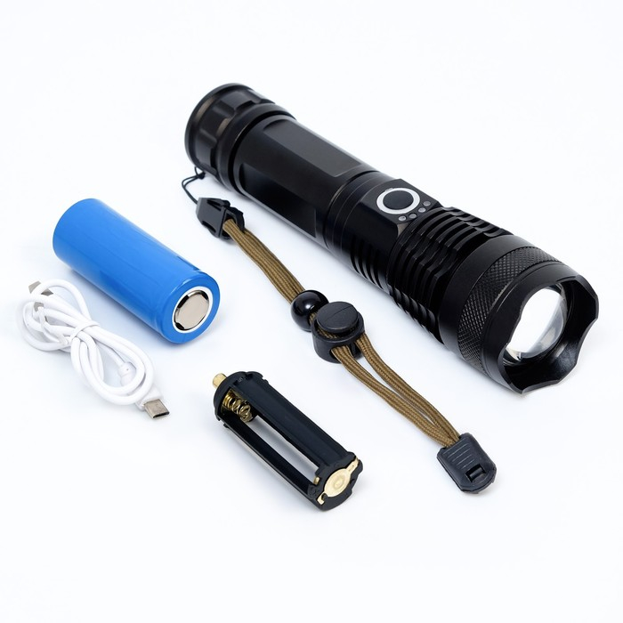 Фонарь ручной аккумуляторный, 12 Вт, 340 лм, P50, 5 режимов, 17 х 4 см Фонарь ручной аккумуляторный, 12 Вт, 340 лм, P50, 5 режимов, 17 х 4 см