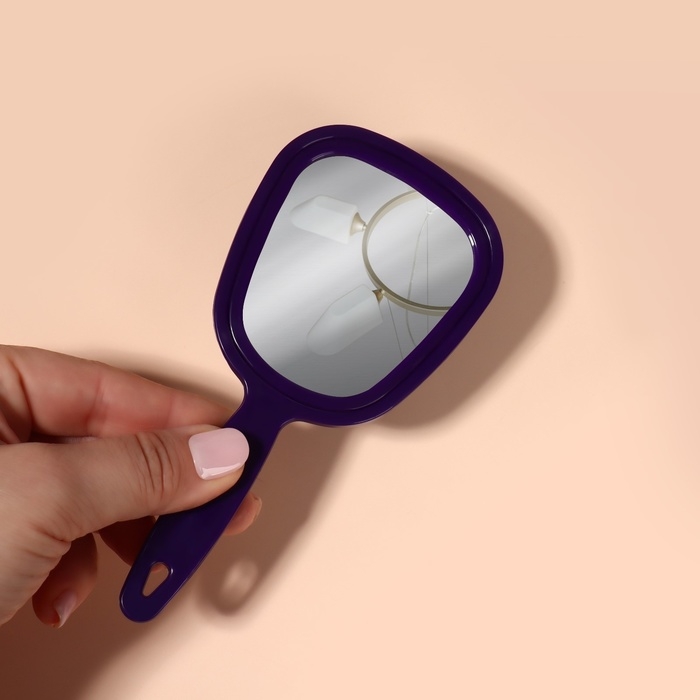 Зеркало с ручкой, зеркальная поверхность 6,5 × 6 см, цвет МИКС Зеркало с ручкой, зеркальная поверхность 6,5 × 6 см, цвет МИКС