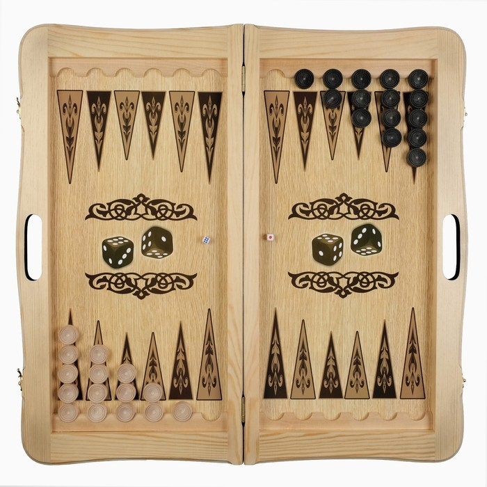 Нарды деревянные большие, настольная игра Нарды деревянные большие, настольная игра "Конь", 60 х 60 см, с шашками