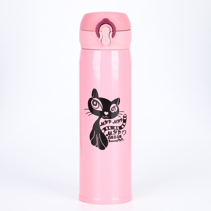 Термос, 420 мл, Топ Термос, 420 мл, Топ "Мур-мур люблю гламур", сохраняет тепло 8 ч