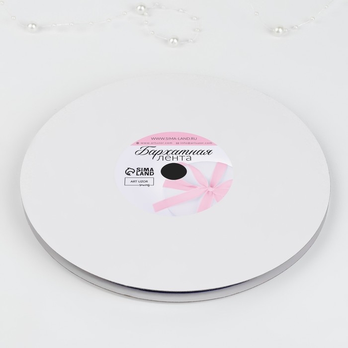 Лента бархатная, 6 мм, 18 ± 1 м, цвет синий №47 Лента бархатная, 6 мм, 18 ± 1 м, цвет синий №47