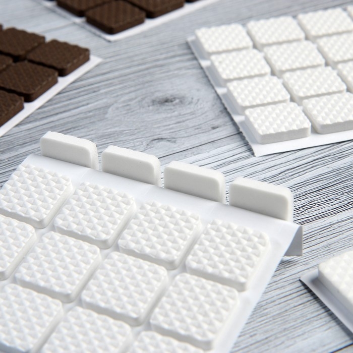 Накладка мебельная квадратная ТУНДРА, размер 18 х 18 мм, 32 шт, полимерная, цвет белый Накладка мебельная квадратная ТУНДРА, размер 18 х 18 мм, 32 шт, полимерная, цвет белый