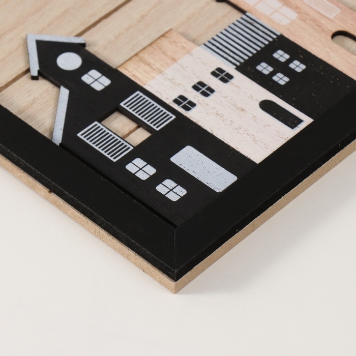 Крючки декоративные дерево Крючки декоративные дерево "Домики в раме" 31х24 см