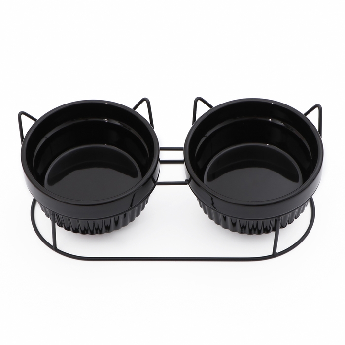 Миски керамические на подставке 2 х 250 мл Миски керамические на подставке 2 х 250 мл