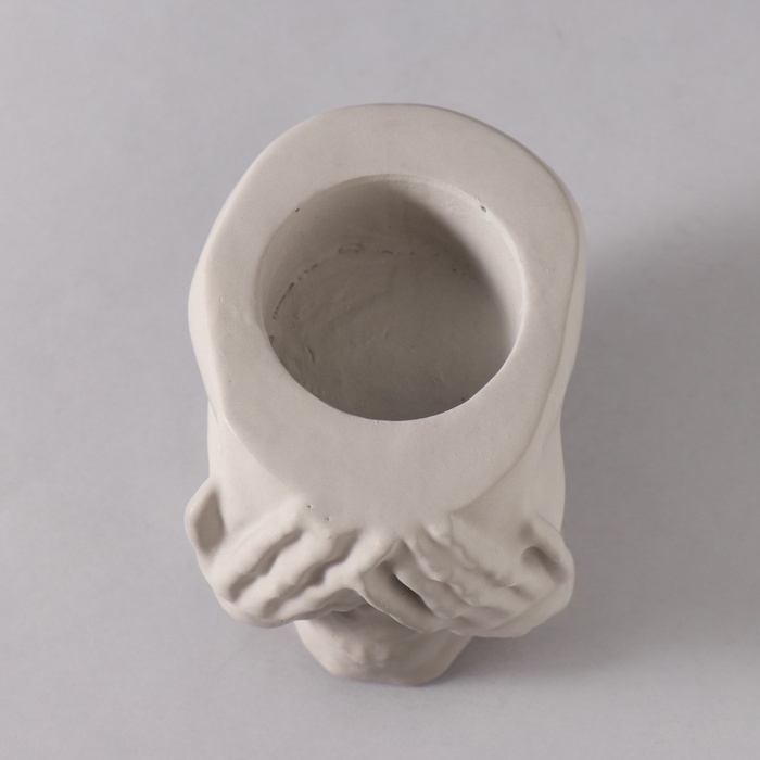 Подсвечник  Подсвечник "Череп Прятки" 7*10см т.серый