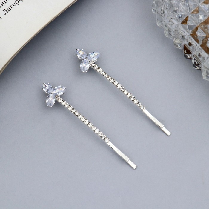 Невидимка для волос  Невидимка для волос "Вивьен" (набор 2 шт) бабочки сияние, 5 см