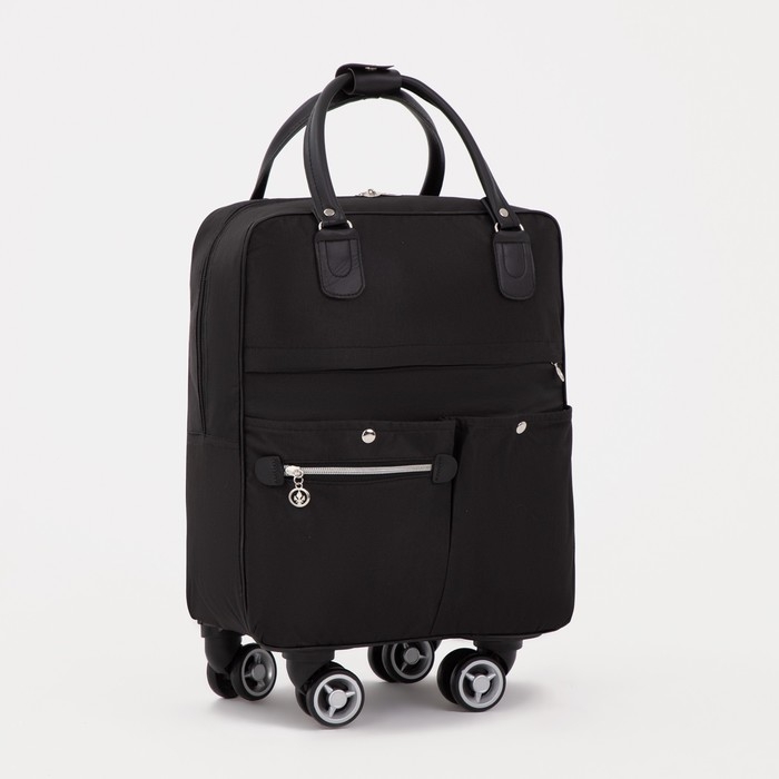 Сумка дорожная 18 Сумка дорожная 18" на колёсах, отдел на молнии, 4 наружных кармана, цвет чёрный