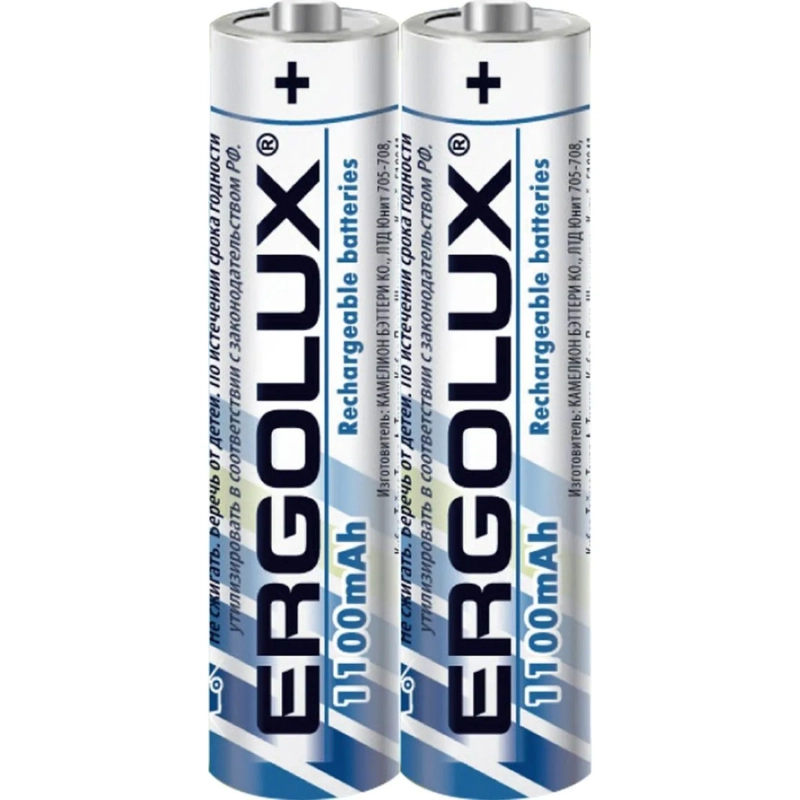 Аккумулятор Ergolux AAA-1100mAh Ni-Mh 2шт/бл(NHAAA1100BL2,1.2В)(12446)