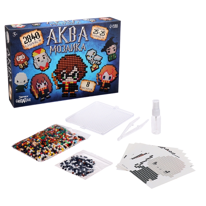 Аквамозаика «Волшебный мир», 8 мозаек фигурок, 2840 шариков Аквамозаика «Волшебный мир», 8 мозаек фигурок, 2840 шариков