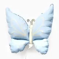 Воздушный шар фольгированный 37" "Нежная бабочка" голубой сатин