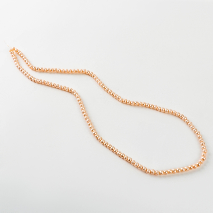 Бусины из стекла, набор 140 шт., размер 1 шт. — 6 мм, цвет бежевый