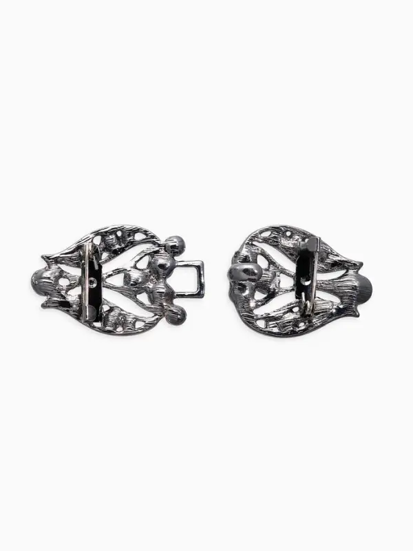 Зажим для кардигана Зажим для кардигана "Ажур", бутон, цвет серо-белый в сером