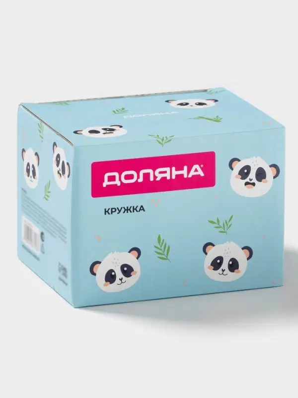 Кружка Доляна &laquo;Панда&raquo;, 490 мл, доломит, белая