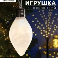 Ёлочная игрушка &laquo;Снежный шар&raquo;, 7&times;14 см, от батареек LR44&times;3, свечение тёплое белое