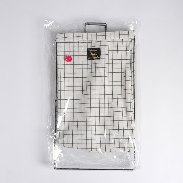 Корзина универсальная складная «Клетка», 40×26×50 см, цвет бело-чёрный Корзина универсальная складная «Клетка», 40×26×50 см, цвет бело-чёрный