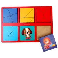 Головоломка геометрическая деревянная &laquo;Квадраты&raquo;, 2 уровень, 2 планшета