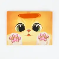 Пакет подарочный «Котик», 19.5 х 14.5 х 8.5 см