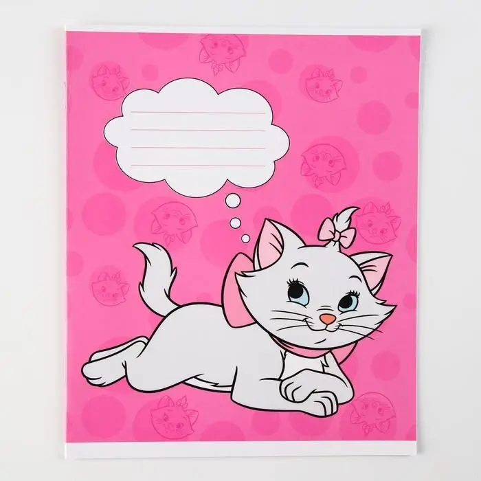 Тетрадь в клетку 12 листов, 5 видов МИКС, обложка мелованный картон, Коты Аристократы